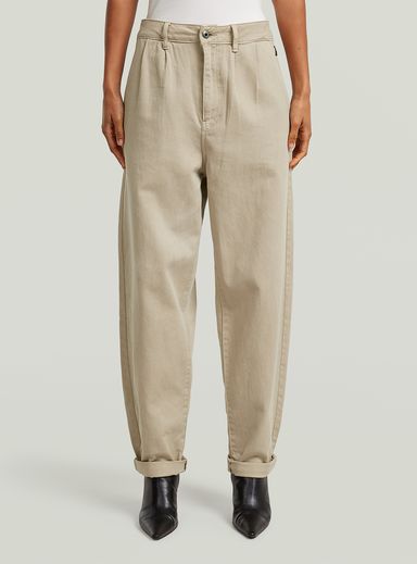 Pleated Tapered Chino